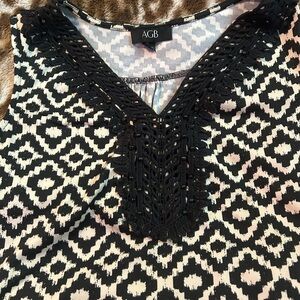 AGB Black and White Patterned Top